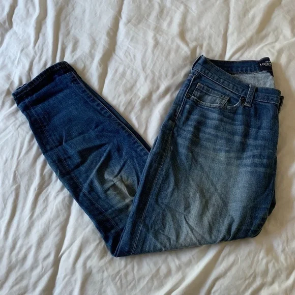 𝅺LUCKY Brand Sienna Cigarette Dark Wash Distressed Blue Jeans Size 0/25  (920)